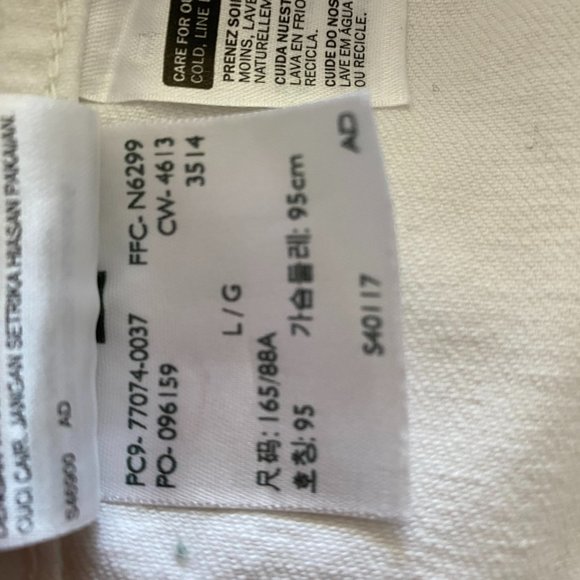 LEVI STRAUSS WOMEN WHITE DENIM VEST COTTON SIZE L - Picture 4 of 6